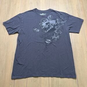 Vintage Split Men Sz Large  goth grunge cyber skull graphic t-shirt Y2K